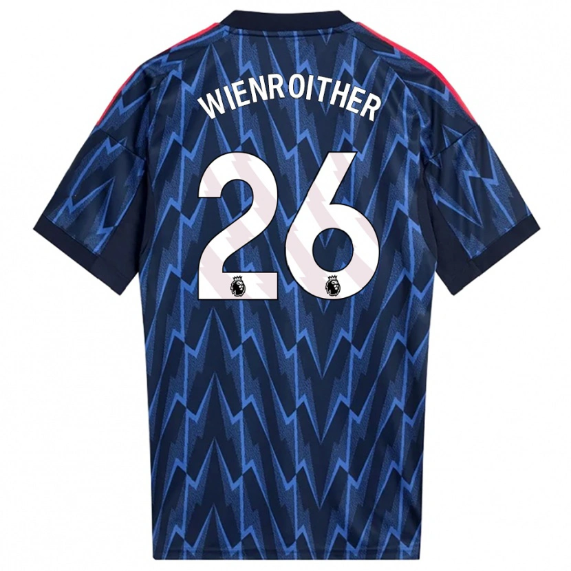 Danxen Niño Camiseta Laura Wienroither #26 Marino Rojo 2ª Equipación 2025/26 La Camisa