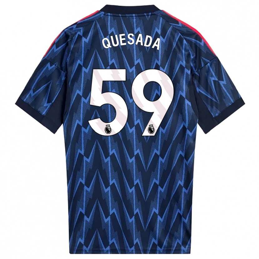 Danxen Niño Camiseta Elián Quesada #59 Marino Rojo 2ª Equipación 2025/26 La Camisa