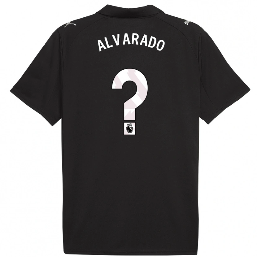 Danxen Niño Camiseta Lucas Alvarado #0 Negro Blanco 2ª Equipación 2025/26 La Camisa