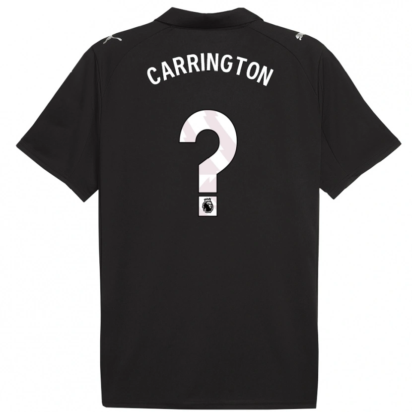 Danxen Niño Camiseta Theo Carrington #0 Negro Blanco 2ª Equipación 2025/26 La Camisa