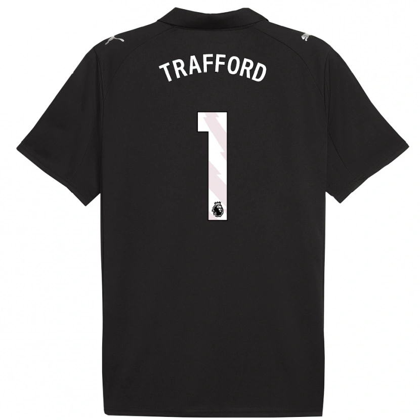 Danxen Niño Camiseta James Trafford #1 Negro Blanco 2ª Equipación 2025/26 La Camisa