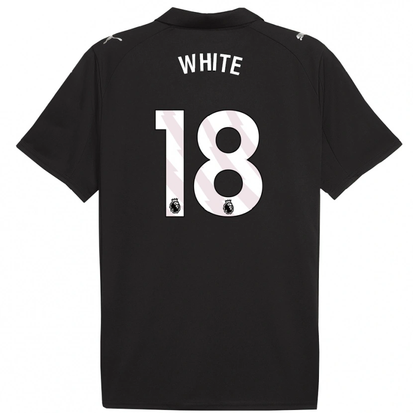 Danxen Niño Camiseta Ellen White #18 Negro Blanco 2ª Equipación 2025/26 La Camisa