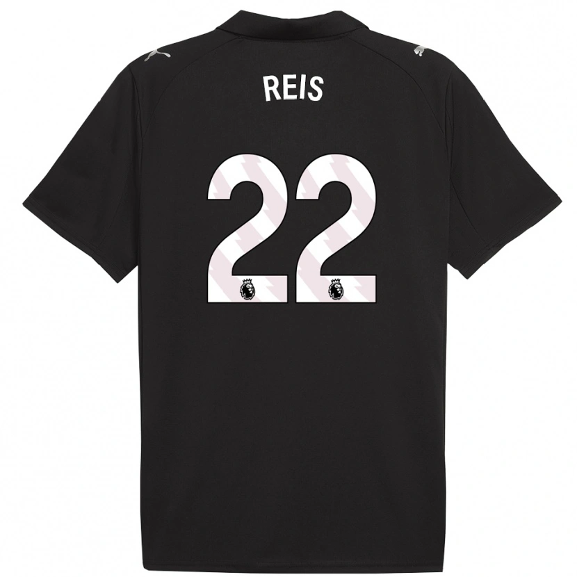 Danxen Niño Camiseta Vitor Reis #22 Negro Blanco 2ª Equipación 2025/26 La Camisa