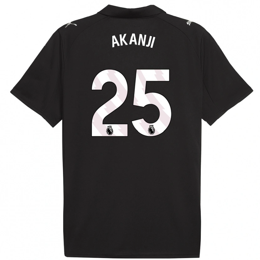 Danxen Niño Camiseta Manuel Akanji #25 Negro Blanco 2ª Equipación 2025/26 La Camisa