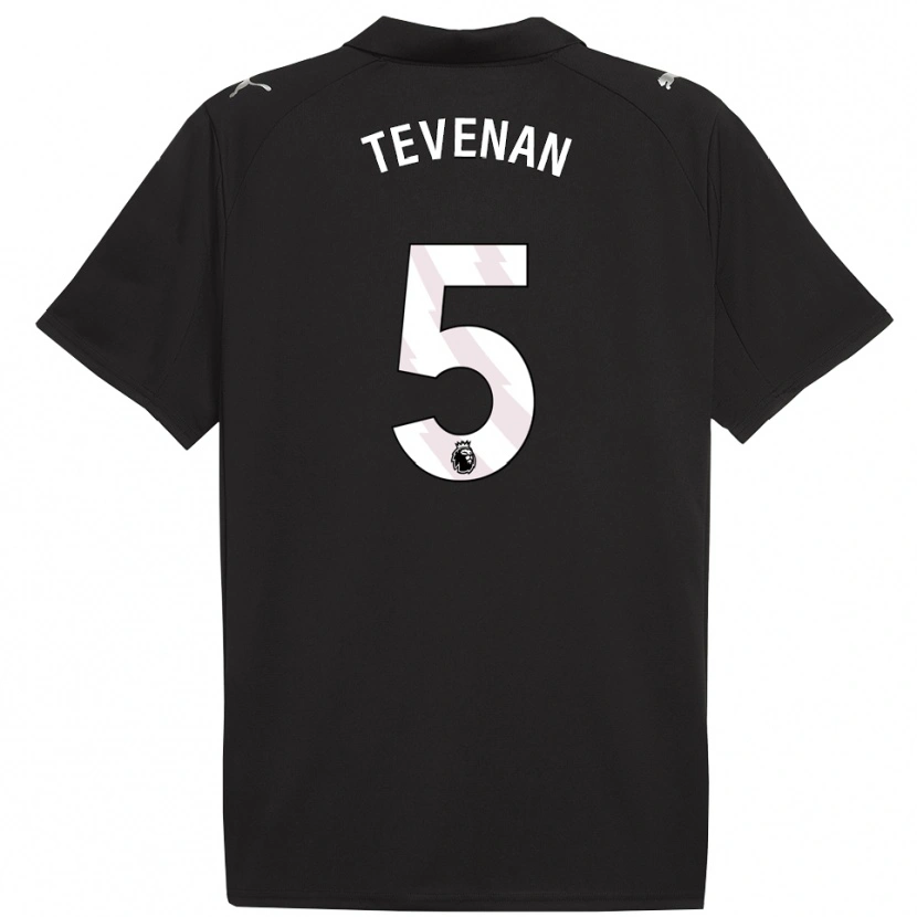 Danxen Niño Camiseta Oliver Tevenan #5 Negro Blanco 2ª Equipación 2025/26 La Camisa