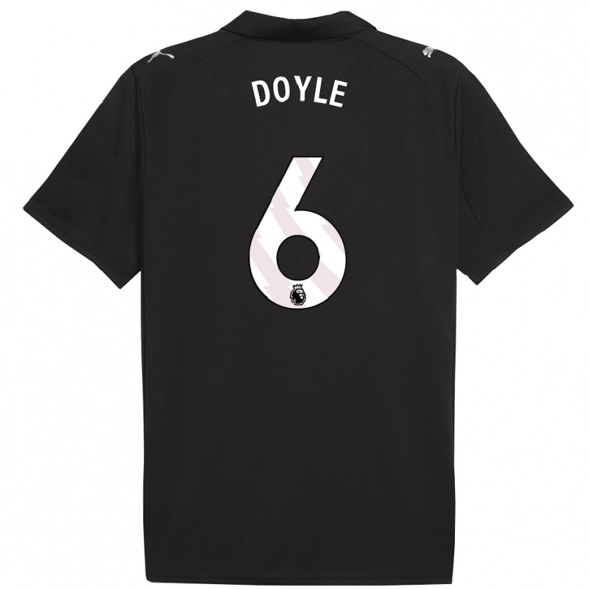 Danxen Niño Camiseta Callum Doyle #6 Negro Blanco 2ª Equipación 2025/26 La Camisa