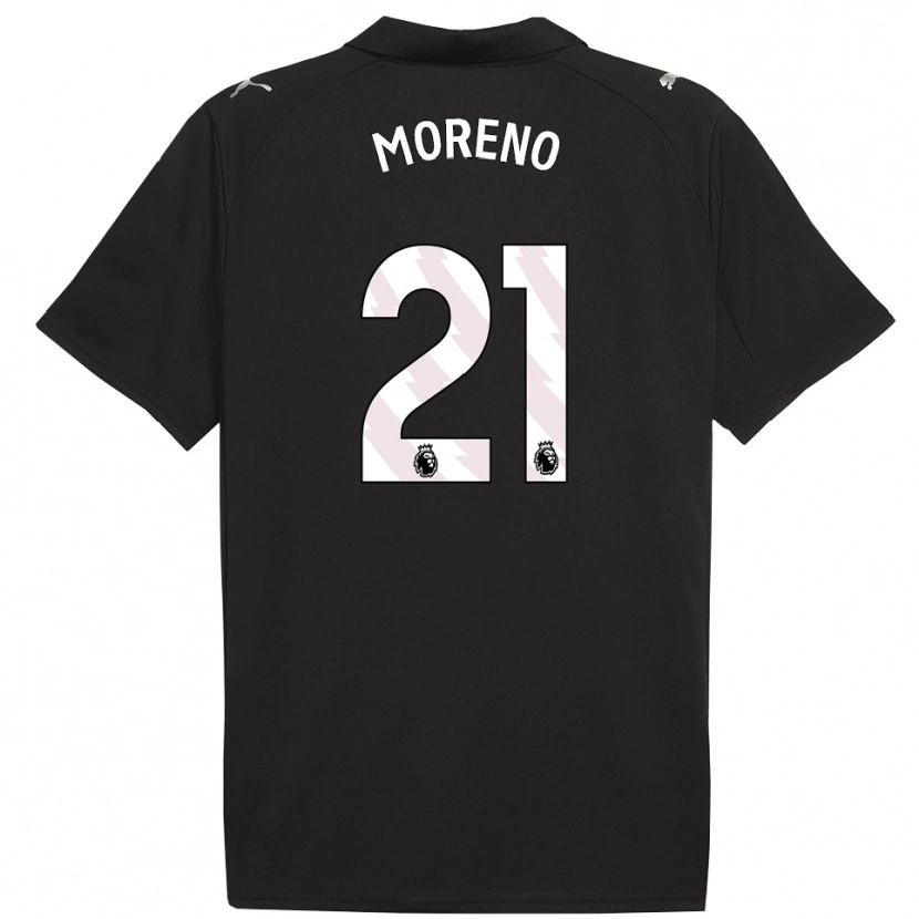 Danxen Niño Camiseta Marlos Moreno #21 Negro Blanco 2ª Equipación 2025/26 La Camisa