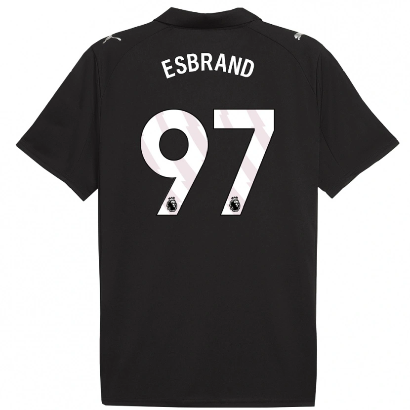 Danxen Niño Camiseta Josh Wilson-Esbrand #97 Negro Blanco 2ª Equipación 2025/26 La Camisa