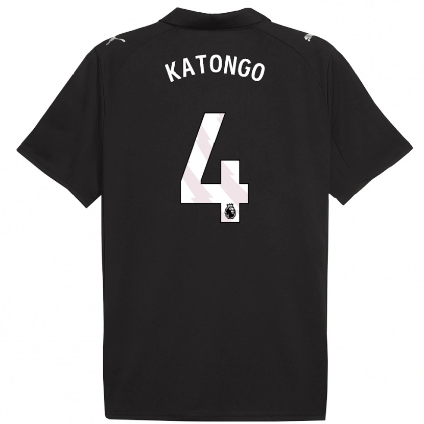 Danxen Niño Camiseta Jadel Katongo #4 Negro Blanco 2ª Equipación 2025/26 La Camisa