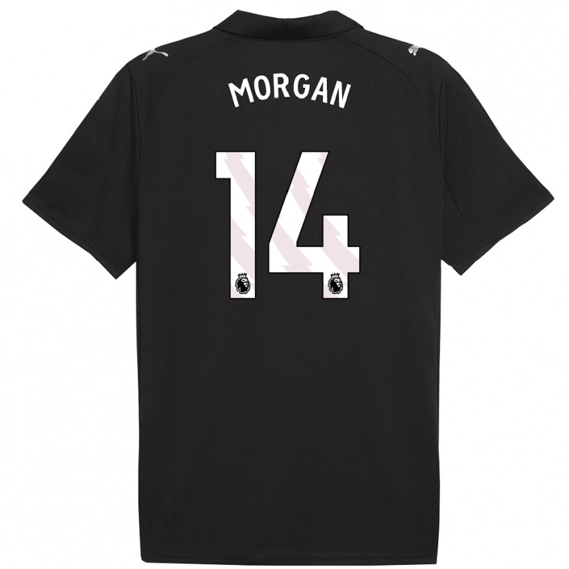 Danxen Niño Camiseta Esme Morgan #14 Negro Blanco 2ª Equipación 2025/26 La Camisa
