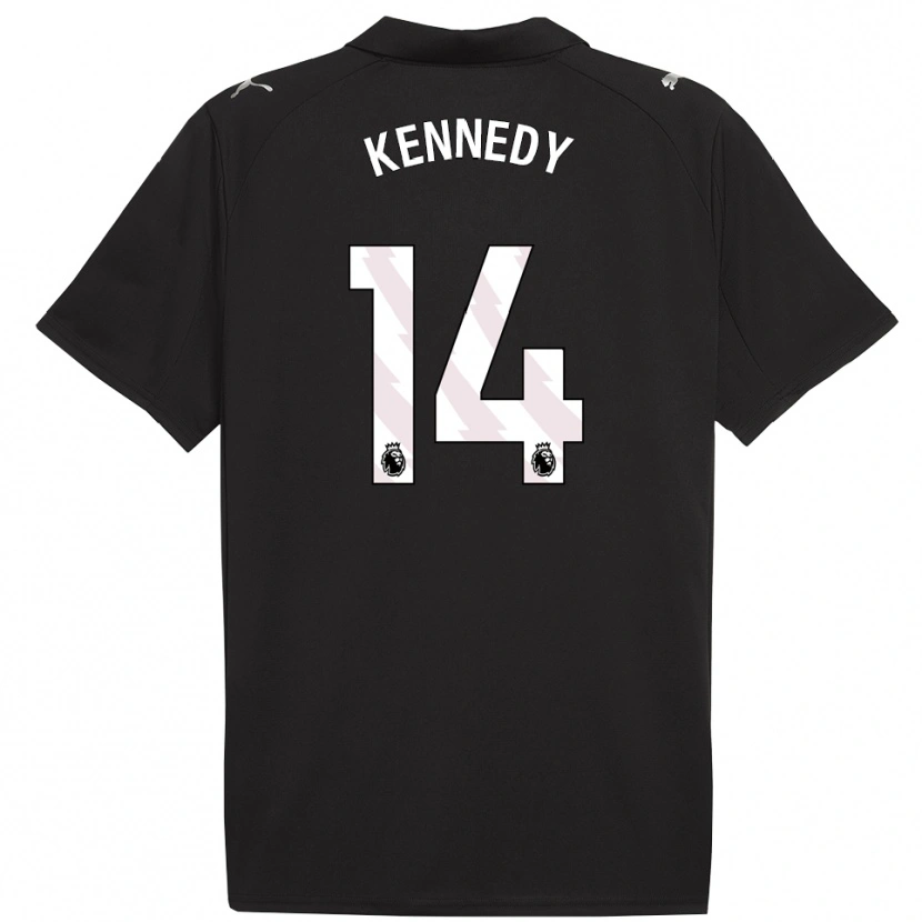 Danxen Niño Camiseta Alanna Kennedy #14 Negro Blanco 2ª Equipación 2025/26 La Camisa