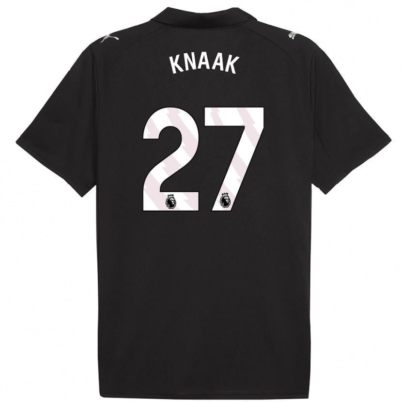 Danxen Niño Camiseta Rebecca Knaak #27 Negro Blanco 2ª Equipación 2025/26 La Camisa