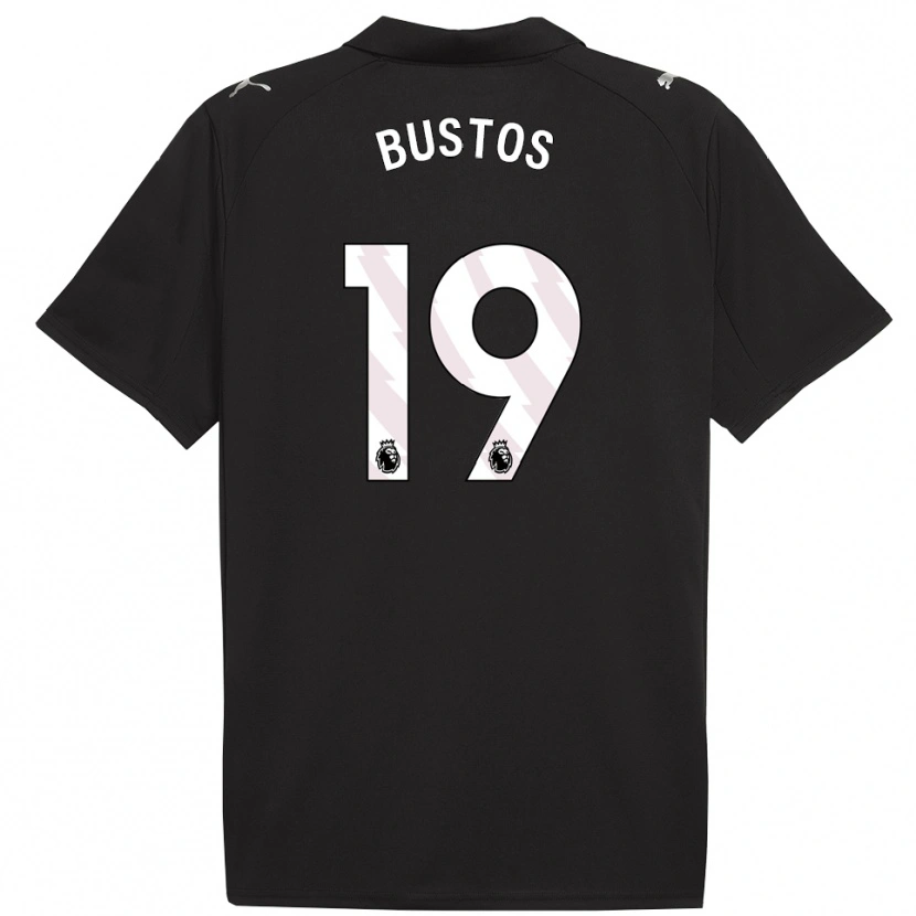 Danxen Niño Camiseta Nahuel Bustos #19 Negro Blanco 2ª Equipación 2025/26 La Camisa