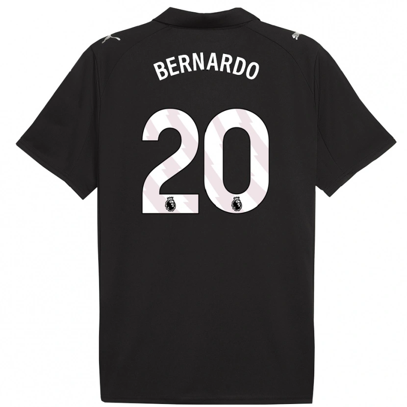 Danxen Niño Camiseta Bernardo Silva #20 Negro Blanco 2ª Equipación 2025/26 La Camisa