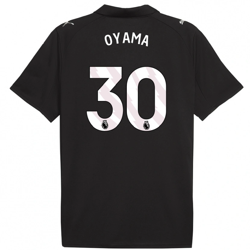 Danxen Niño Camiseta Aemu Oyama #30 Negro Blanco 2ª Equipación 2025/26 La Camisa