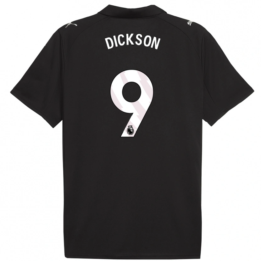 Danxen Niño Camiseta Will Dickson #9 Negro Blanco 2ª Equipación 2025/26 La Camisa