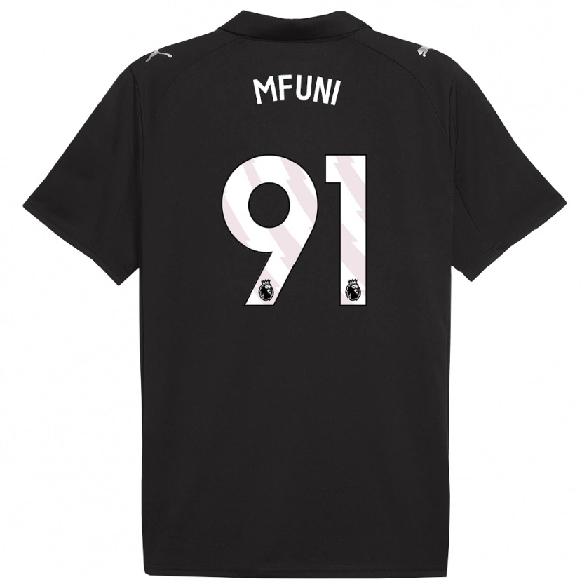 Danxen Niño Camiseta Stephen Mfuni #91 Negro Blanco 2ª Equipación 2025/26 La Camisa