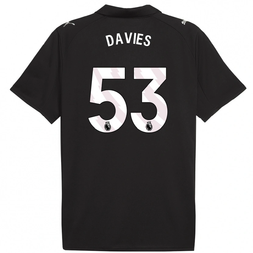Danxen Niño Camiseta Mayzee Davies #53 Negro Blanco 2ª Equipación 2025/26 La Camisa