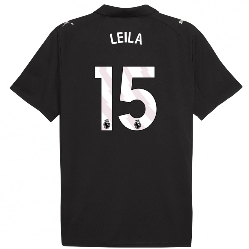 Danxen Niño Camiseta Leila Ouahabi #15 Negro Blanco 2ª Equipación 2025/26 La Camisa