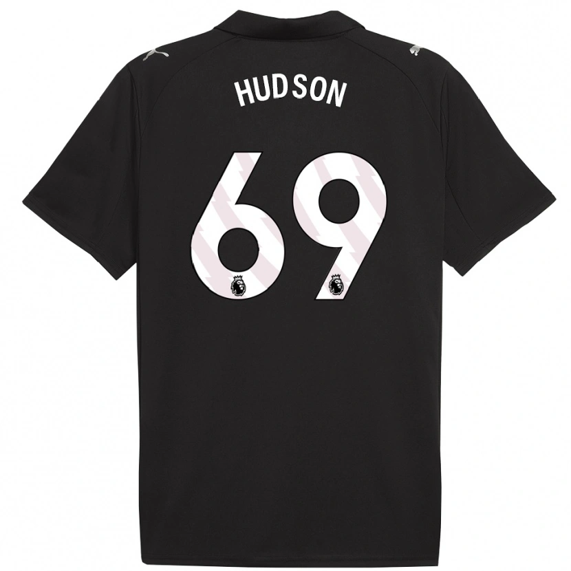 Danxen Niño Camiseta Max Hudson #69 Negro Blanco 2ª Equipación 2025/26 La Camisa