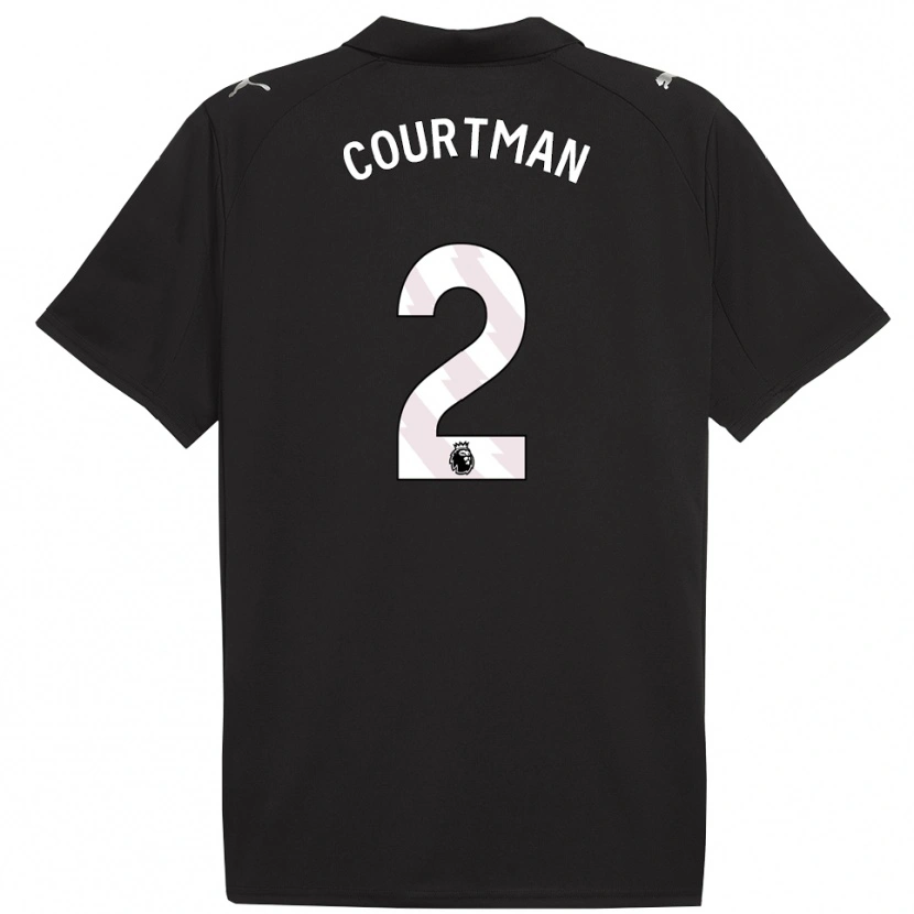 Danxen Niño Camiseta Charlie Courtman #2 Negro Blanco 2ª Equipación 2025/26 La Camisa
