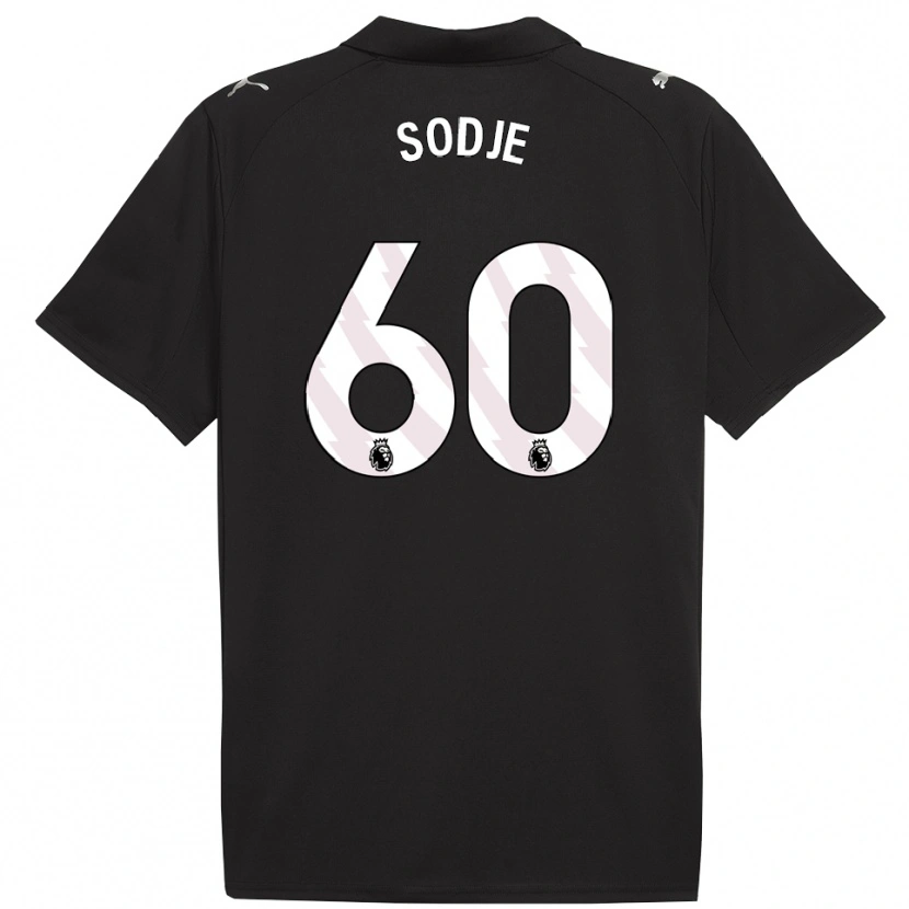 Danxen Niño Camiseta Tai Sodje #60 Negro Blanco 2ª Equipación 2025/26 La Camisa