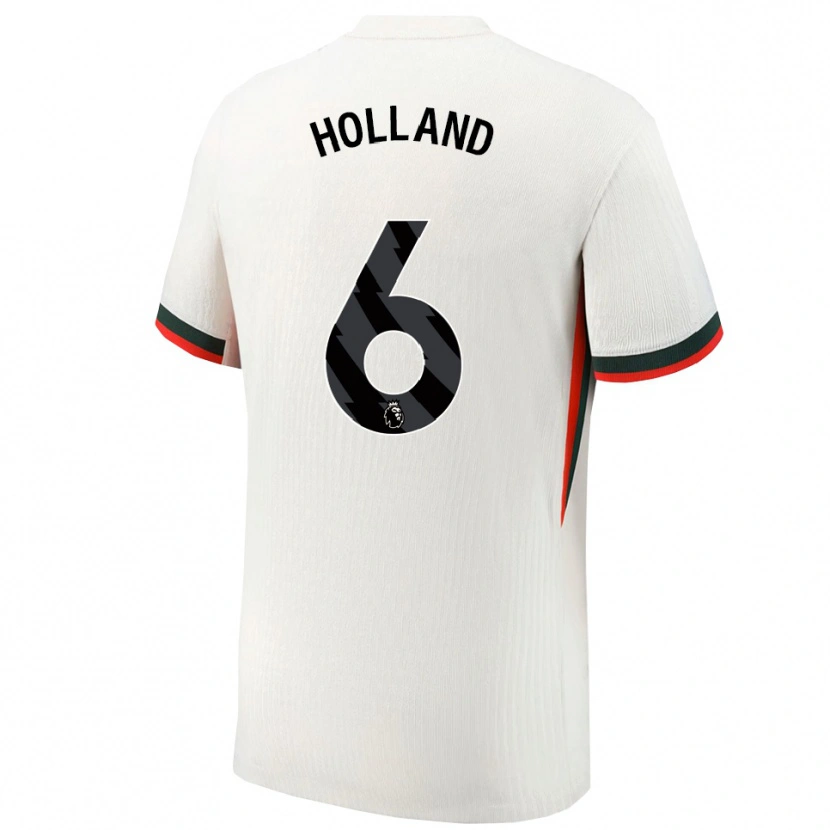 Danxen Niño Camiseta Charlie Holland #6 Blanco Verde 2ª Equipación 2025/26 La Camisa