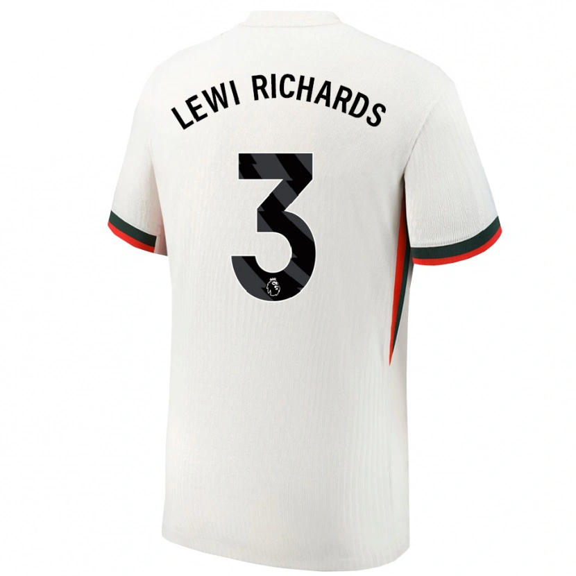 Danxen Niño Camiseta Lewi Richards #3 Blanco Verde 2ª Equipación 2025/26 La Camisa