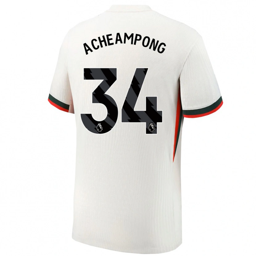 Danxen Niño Camiseta Josh Acheampong #34 Blanco Verde 2ª Equipación 2025/26 La Camisa