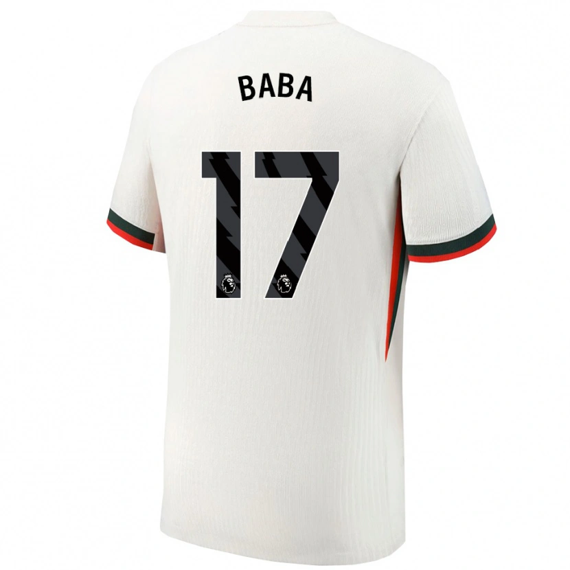 Danxen Niño Camiseta Abdul-Rahman Baba #17 Blanco Verde 2ª Equipación 2025/26 La Camisa