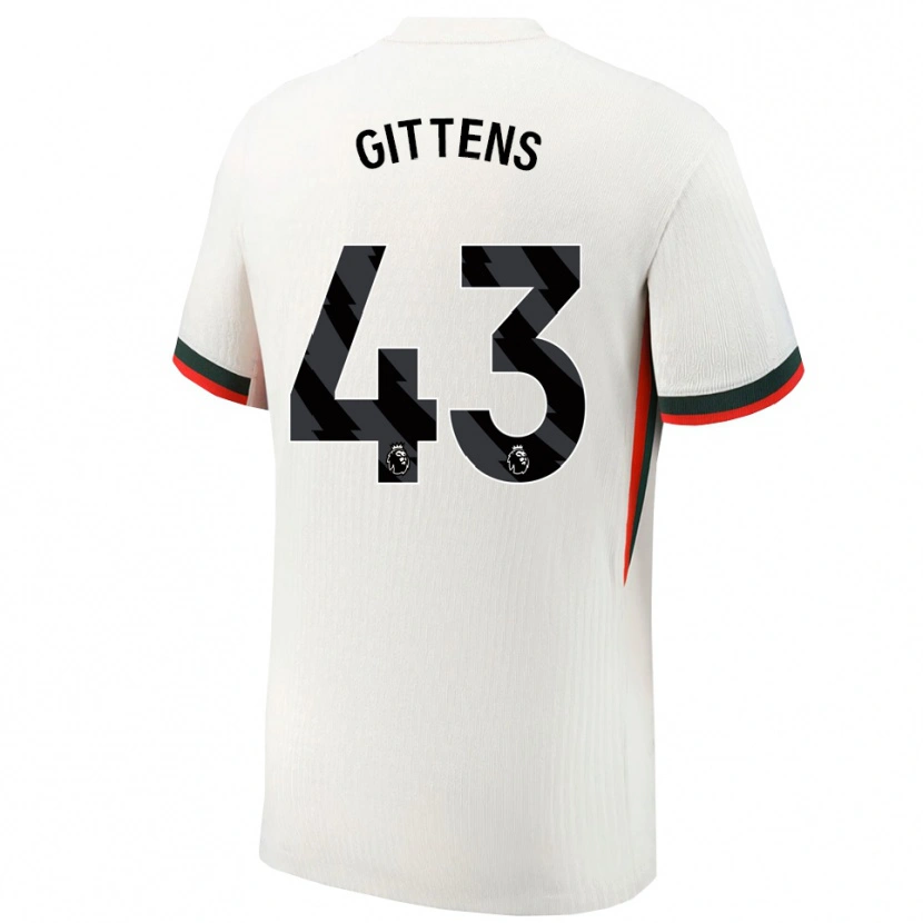 Danxen Niño Camiseta Jamie Gittens #43 Blanco Verde 2ª Equipación 2025/26 La Camisa