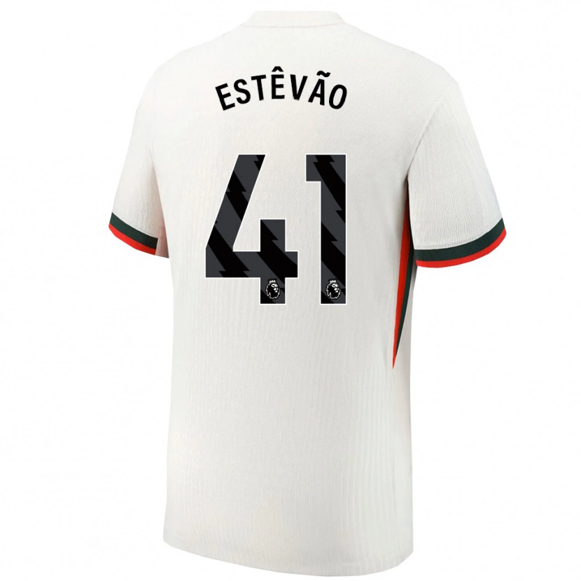 Danxen Niño Camiseta Estêvão #41 Blanco Verde 2ª Equipación 2025/26 La Camisa