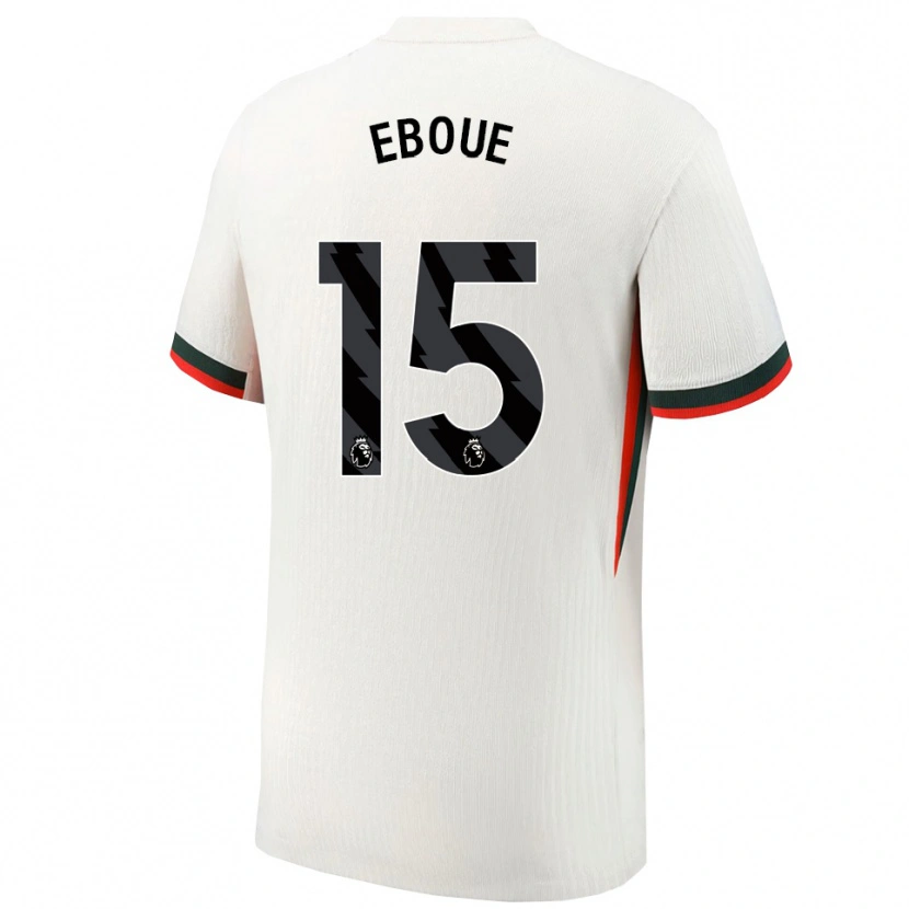 Danxen Niño Camiseta Mathis Eboué #15 Blanco Verde 2ª Equipación 2025/26 La Camisa