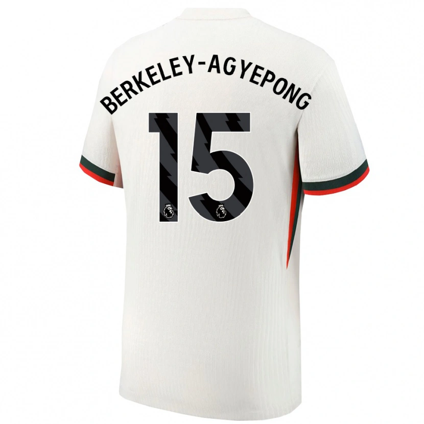 Danxen Niño Camiseta Jeremiah Berkeley-Agyepong #15 Blanco Verde 2ª Equipación 2025/26 La Camisa