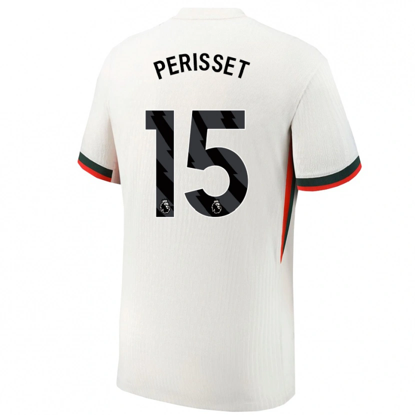 Danxen Niño Camiseta Eve Perisset #15 Blanco Verde 2ª Equipación 2025/26 La Camisa