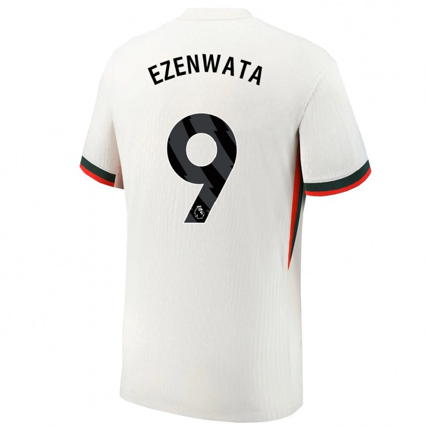 Danxen Niño Camiseta Chizaram Ezenwata #9 Blanco Verde 2ª Equipación 2025/26 La Camisa