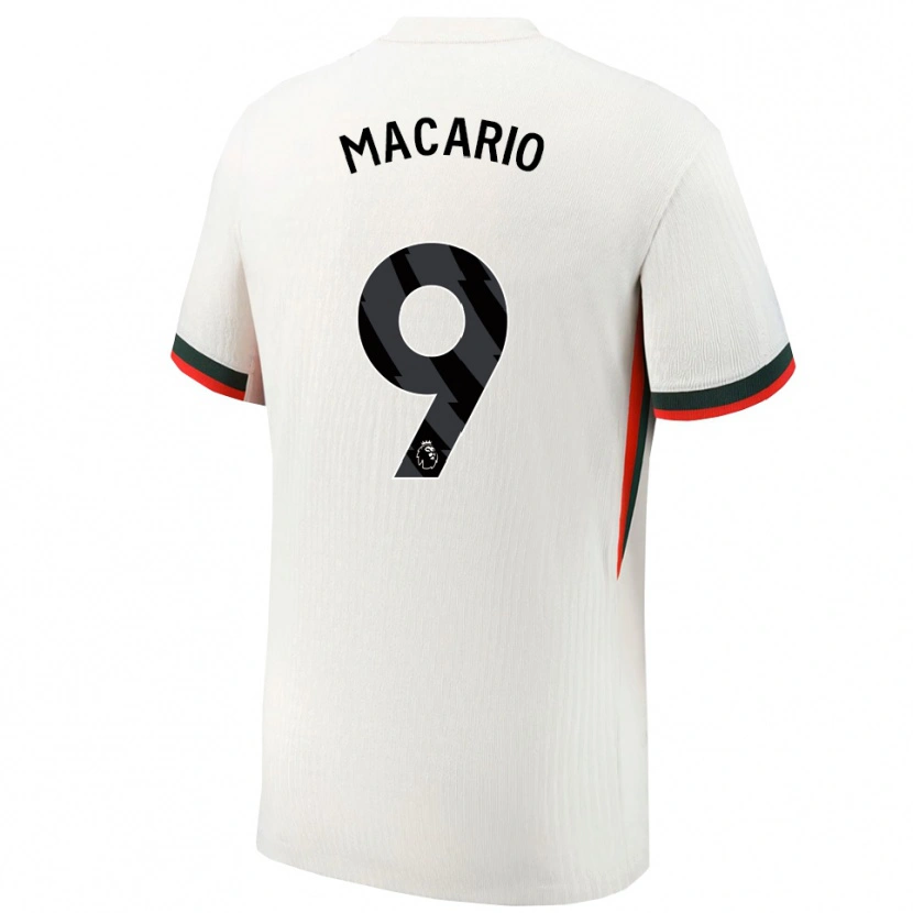 Danxen Niño Camiseta Catarina Macario #9 Blanco Verde 2ª Equipación 2025/26 La Camisa