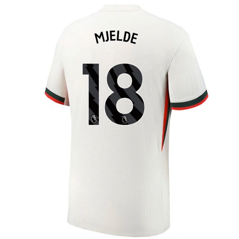 Danxen Niño Camiseta Maren Mjelde #18 Blanco Verde 2ª Equipación 2025/26 La Camisa