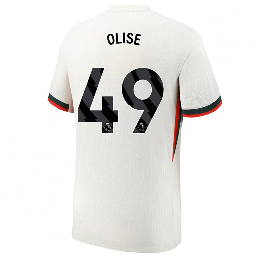 Danxen Niño Camiseta Richard Olise #49 Blanco Verde 2ª Equipación 2025/26 La Camisa
