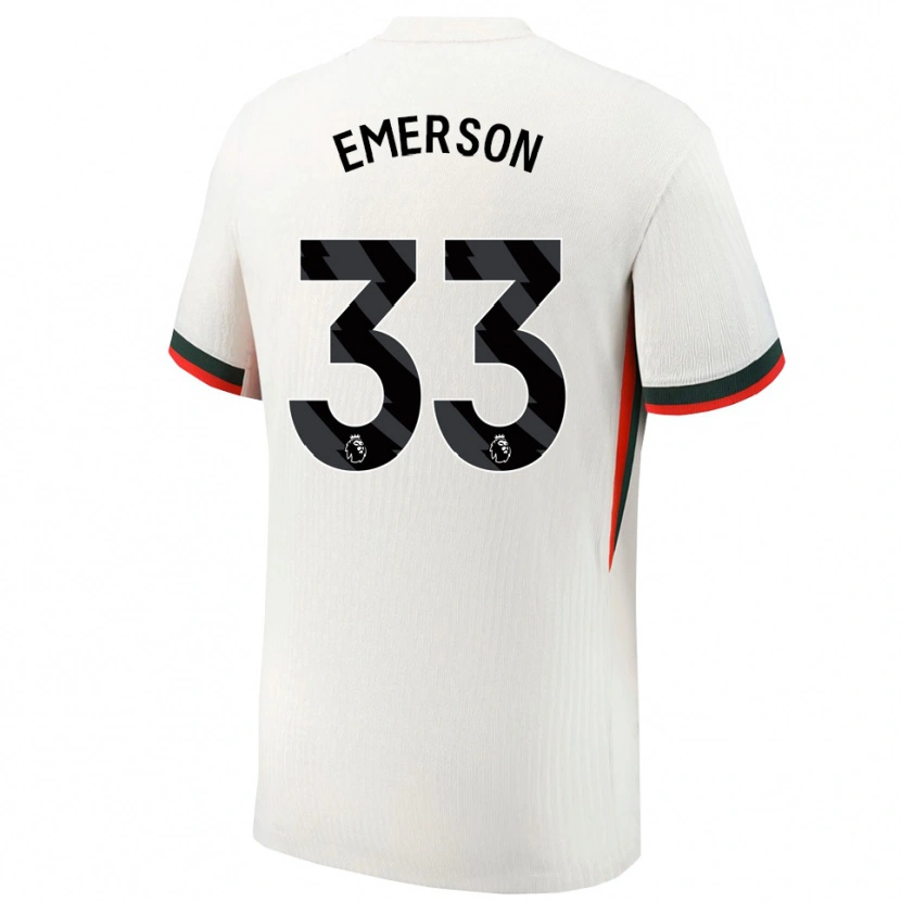 Danxen Niño Camiseta Emerson #33 Blanco Verde 2ª Equipación 2025/26 La Camisa