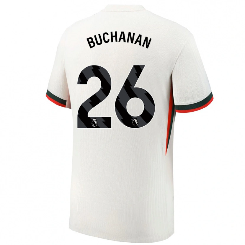Danxen Niño Camiseta Kadeisha Buchanan #26 Blanco Verde 2ª Equipación 2025/26 La Camisa