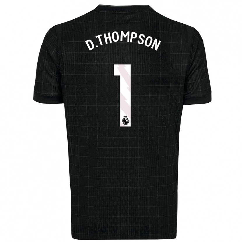 Danxen Niño Camiseta Dylan Thompson #1 Negro Gris 2ª Equipación 2025/26 La Camisa