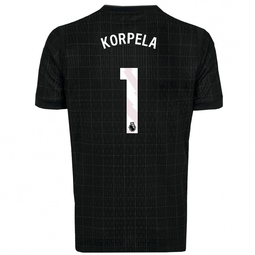 Danxen Niño Camiseta Tinja-Riikka Korpela #1 Negro Gris 2ª Equipación 2025/26 La Camisa