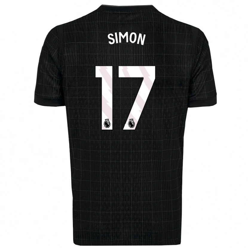 Danxen Niño Camiseta Kyah Simon #17 Negro Gris 2ª Equipación 2025/26 La Camisa
