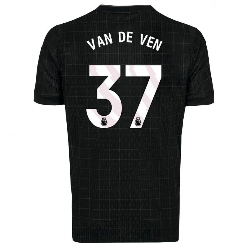 Danxen Niño Camiseta Micky Van De Ven #37 Negro Gris 2ª Equipación 2025/26 La Camisa