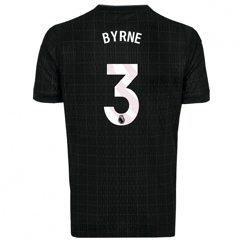 Danxen Niño Camiseta Harry Byrne #3 Negro Gris 2ª Equipación 2025/26 La Camisa
