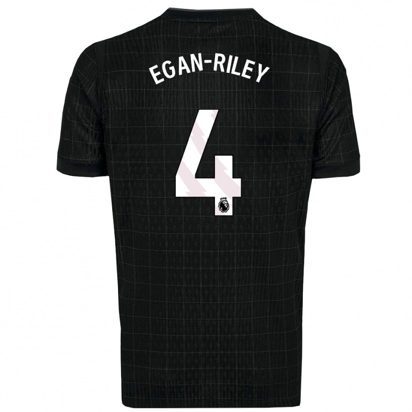 Danxen Niño Camiseta Roman Egan-Riley #4 Negro Gris 2ª Equipación 2025/26 La Camisa