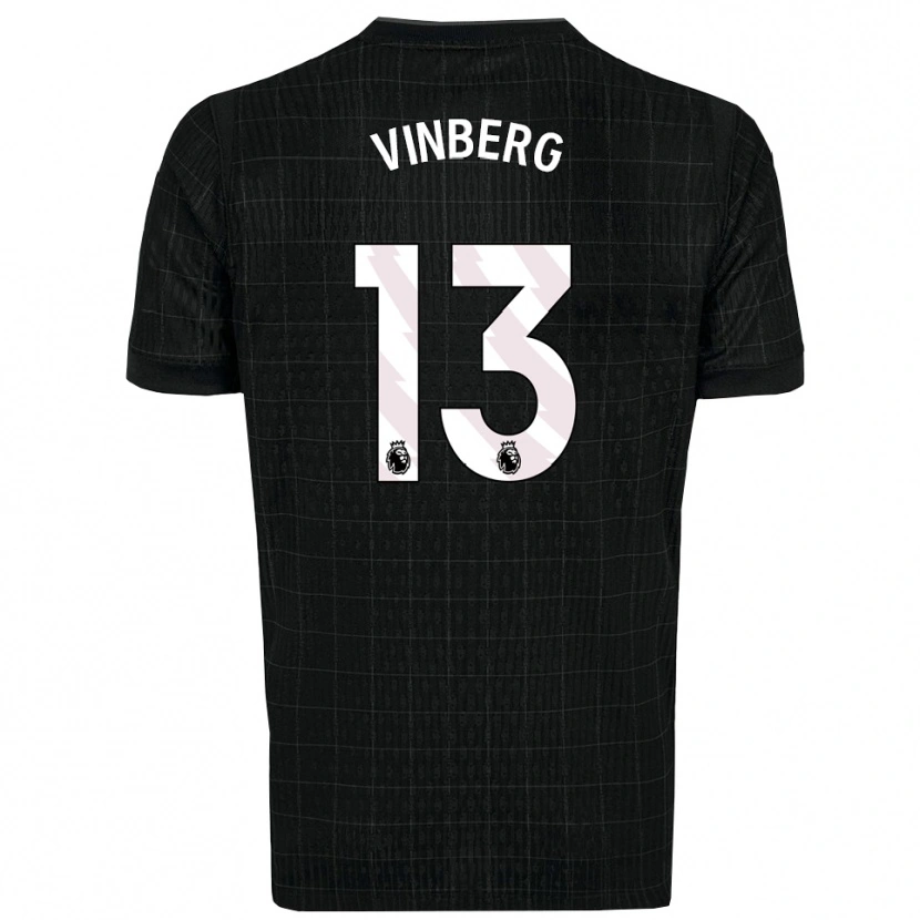 Danxen Niño Camiseta Matilda Vinberg #13 Negro Gris 2ª Equipación 2025/26 La Camisa