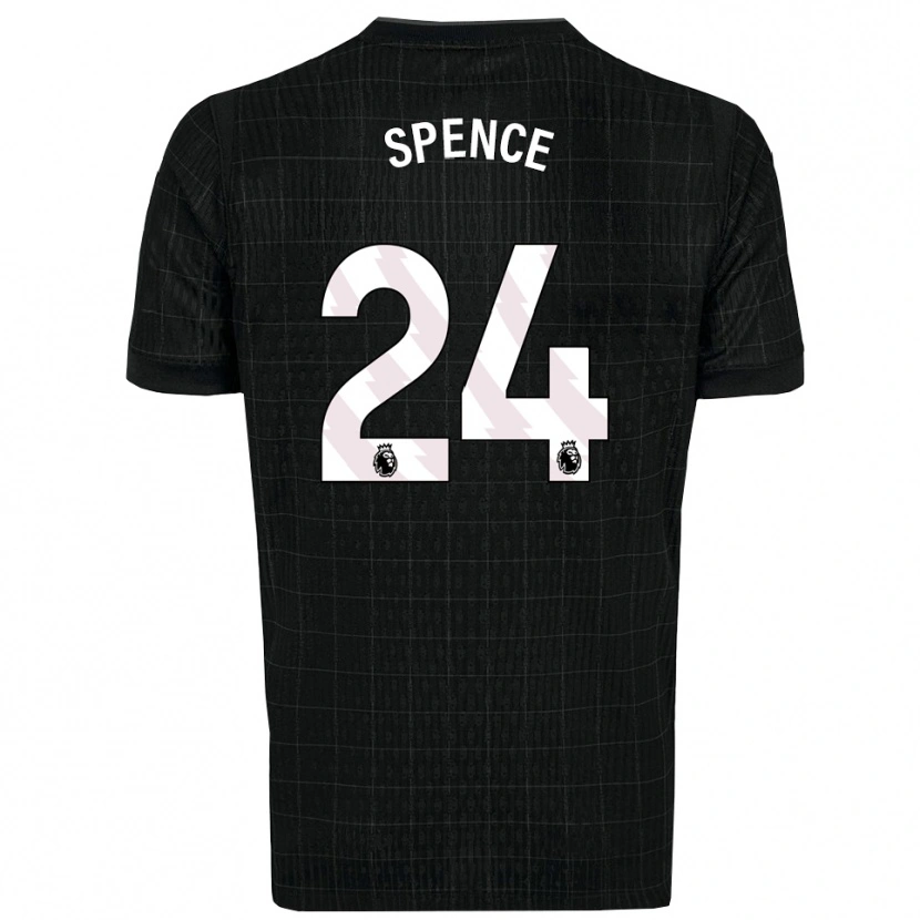 Danxen Niño Camiseta Djed Spence #24 Negro Gris 2ª Equipación 2025/26 La Camisa
