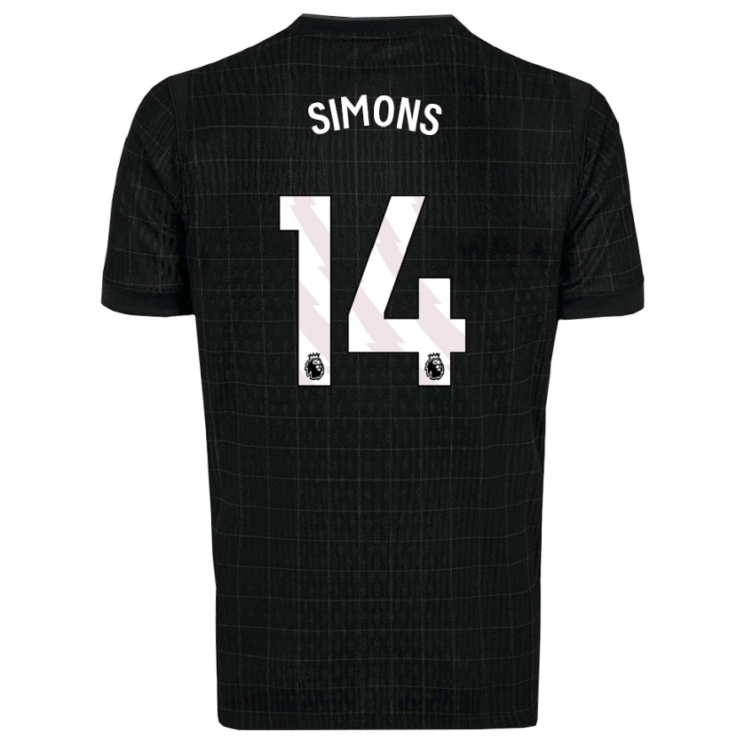 Danxen Niño Camiseta Zach Simons #14 Negro Gris 2ª Equipación 2025/26 La Camisa